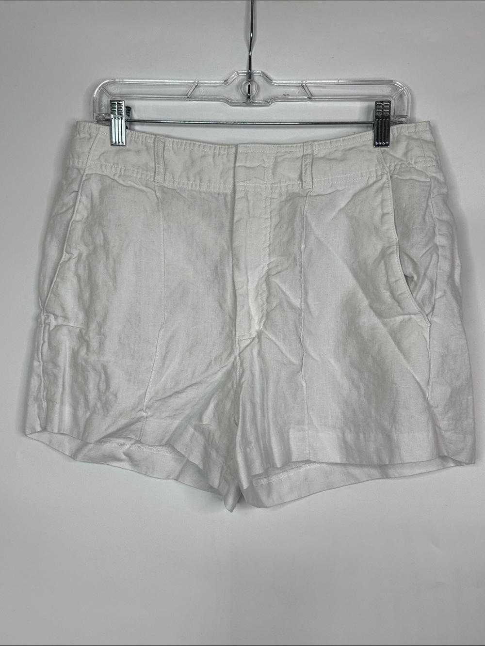 Madwell White The Fairbanks Linen Shorts Size 8